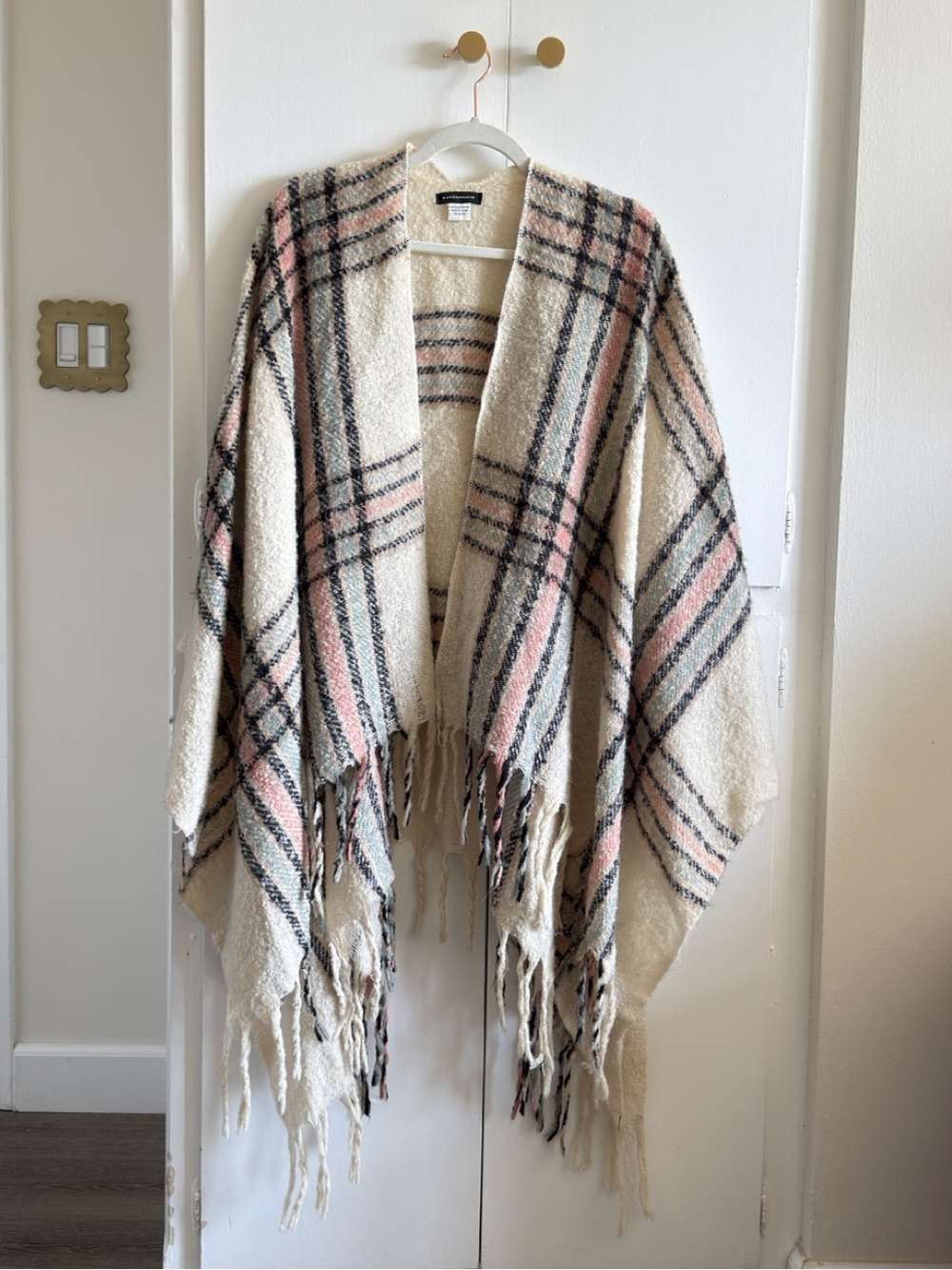 Plaid Poncho Shawl
